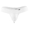 CandyMan 99315X Peek a Boo Lace Thongs Color White