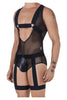 CandyMan 99529X Mesh Garter Bodysuit Color Black