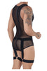 CandyMan 99529X Mesh Garter Bodysuit Color Black