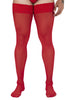 CandyMan 99533X Mesh Thigh Highs Color Red