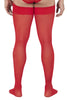 CandyMan 99533X Mesh Thigh Highs Color Red