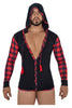 CandyMan 99575X Hoodie Bodysuit Color Black