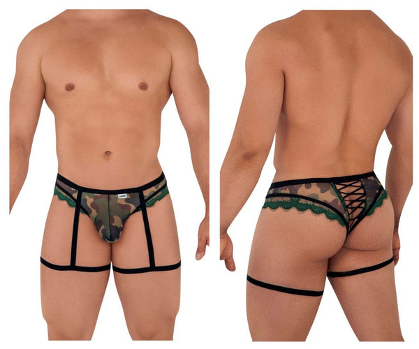 CandyMan 99580X Garter Camo Thongs Color Green