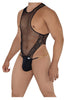 CandyMan 99584X Mesh-Lace Bodysuit Color Black