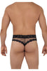 CandyMan 99596X Mesh-Lace Thongs Color Snake Print