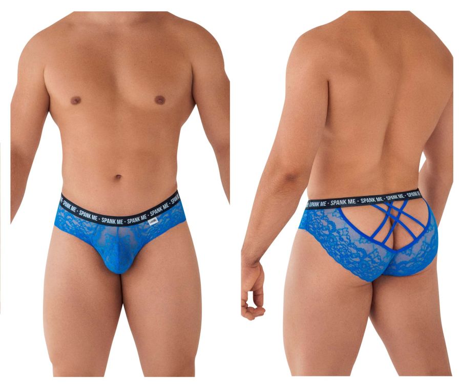 CandyMan 99615X Spank Me Lace Briefs Color Dark Blue