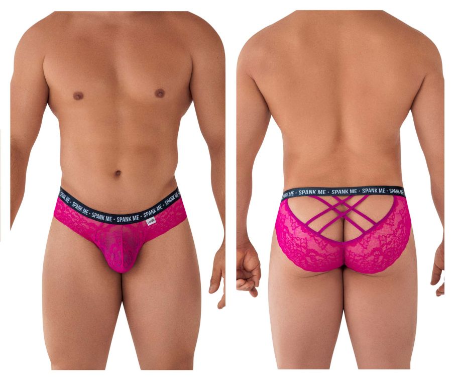 CandyMan 99615X Spank Me Lace Briefs Color Pink