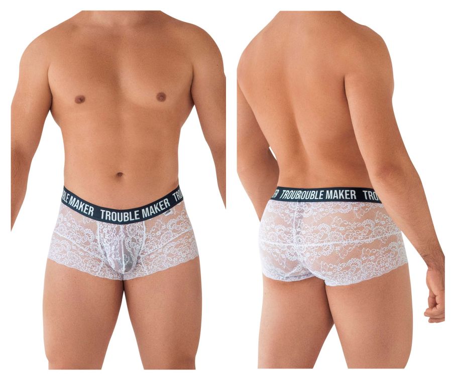 CandyMan 99616X Trouble Maker Lace Trunks Color White