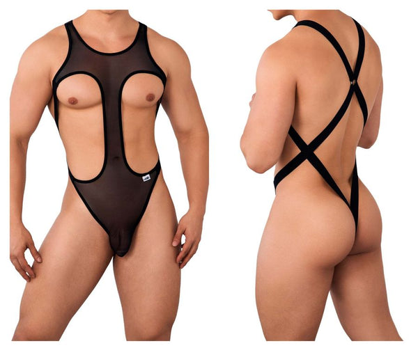 CandyMan 99643X Mesh Bodysuit Color Black