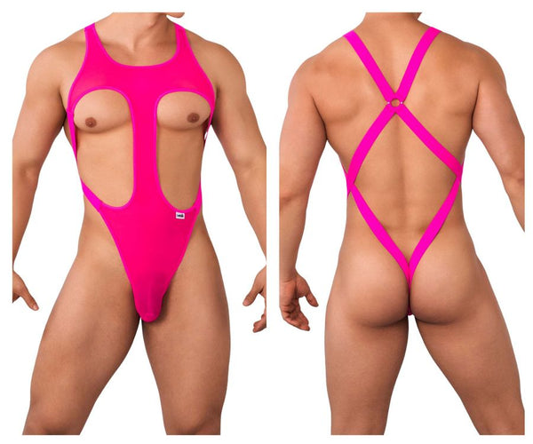 CandyMan 99643X Mesh Bodysuit Color Hot Pink