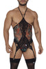 CandyMan 99661X Lace Bodysuit Color Black-Print