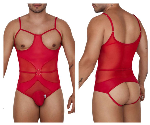 CandyMan 99670X Harness Bodysuit Color Red