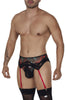 CandyMan 99688X Garter Thongs Two Piece Set Color Black