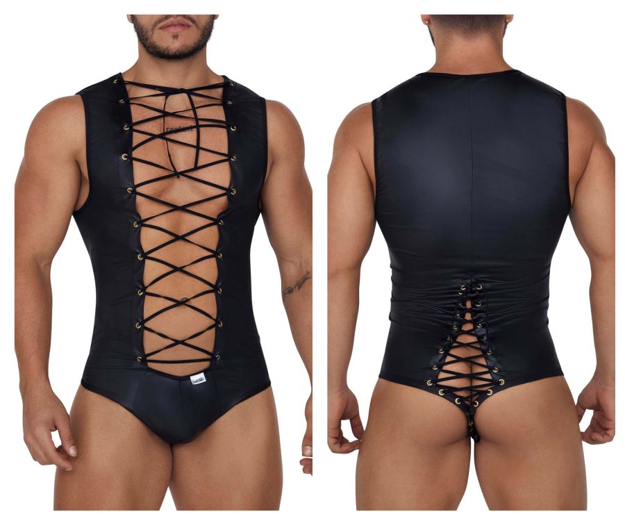 CandyMan 99694X Wrestling Bodysuit Color Black