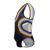 CandyMan 99702X Rainbow Bodysuit Color Black