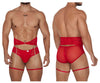 CandyMan 99703X Garter Briefs Two Piece Set Color Red