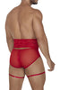 CandyMan 99703X Garter Briefs Two Piece Set Color Red