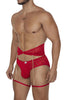 CandyMan 99703X Garter Briefs Two Piece Set Color Red