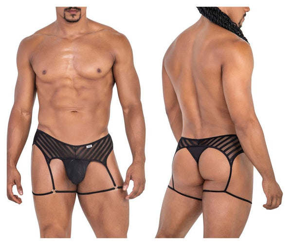 CandyMan 99792 Mesh Garter Thongs Color Black