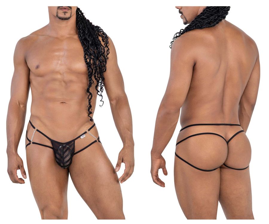 CandyMan 99793 Mesh Jock Thongs Color Black