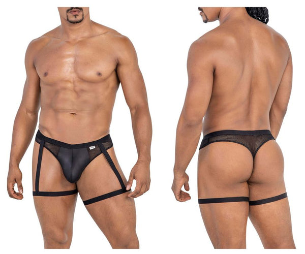 CandyMan 99798 Garter Mesh Thongs Color Black