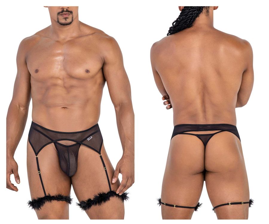 CandyMan 99806 Mesh Garter Outfit Color Black