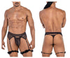 CandyMan 99806 Mesh Garter Outfit Color Black