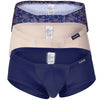 Clever 229933 3PK Australian Latin Trunks Color Beige-Blue-Dark Blue