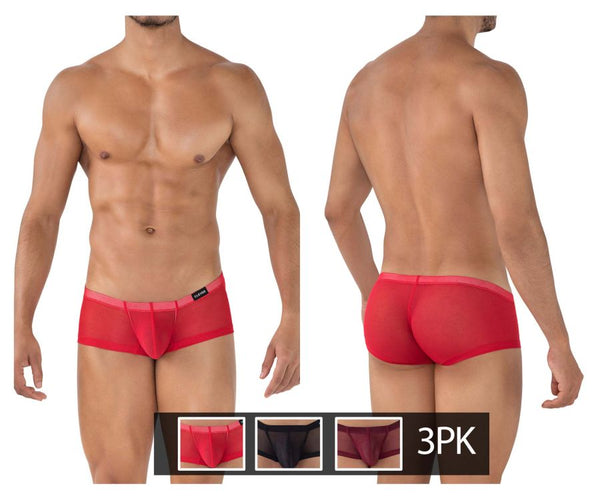 Clever 229937 3PK Australian Latin Trunks Trunks Color Red-Black-Grape