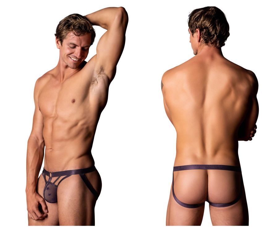 Male Power 386-291 Love Star Jock with Ring Color Purple