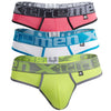 Xtremen 91031X-3 3PK Thongs Color Green-White-Fuchsia